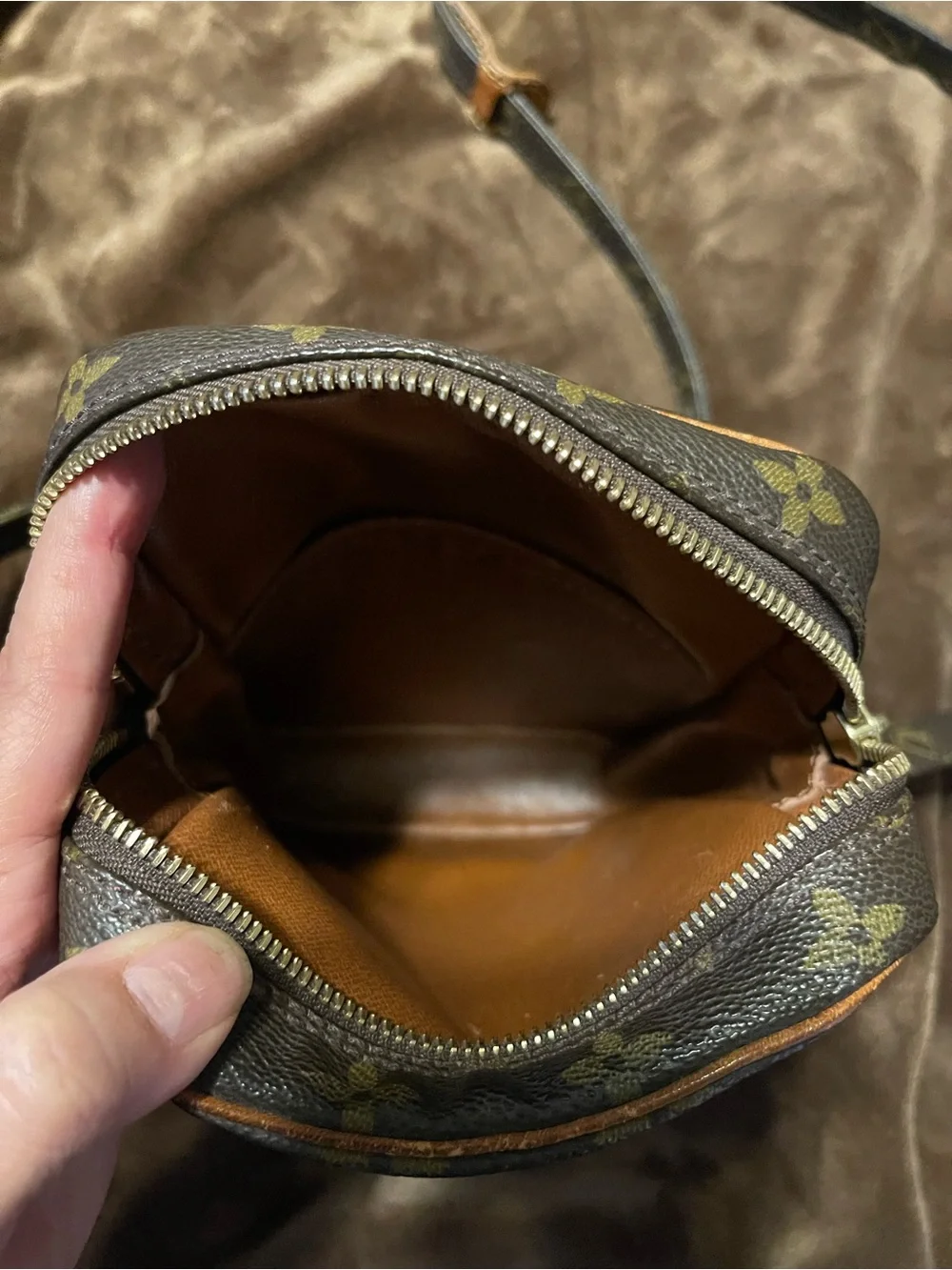 Louis Vuitton Monogram Canvas Messenger Bag in Brown and Tan